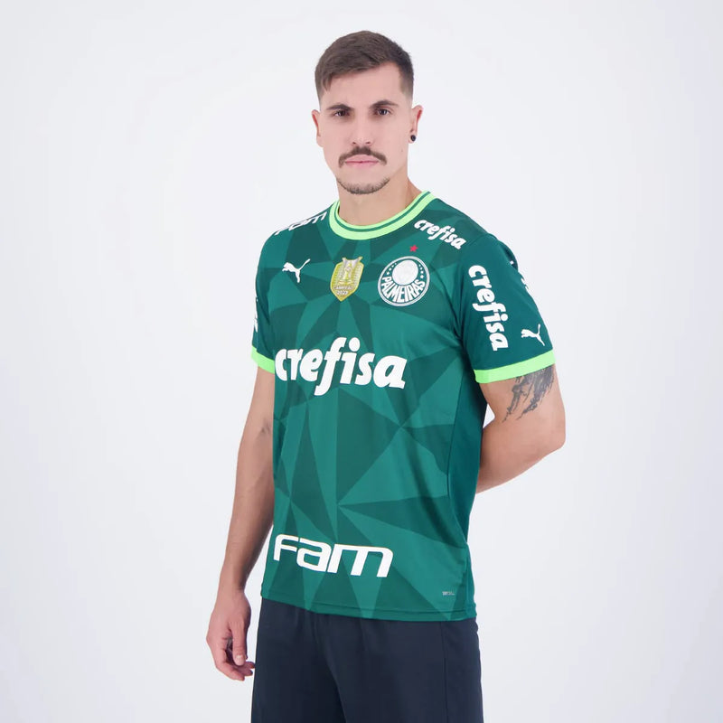 Camisa Palmeiras Puma l 23/24 Torcedor Masculina Campeão Brasileirão 2023 com Patrocínio